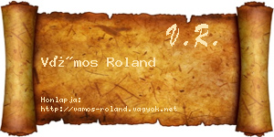 Vámos Roland névjegykártya